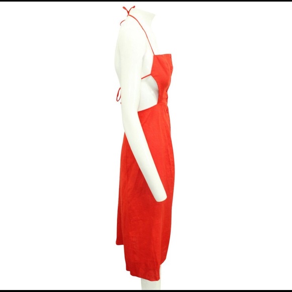 Reformation sold out red linen apron dress - Picture 2 of 3